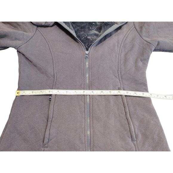 The North Face Quilted Fleece Jacket Full Zip Stand Up Neck Purple Womens Small - Picture 6 of 7